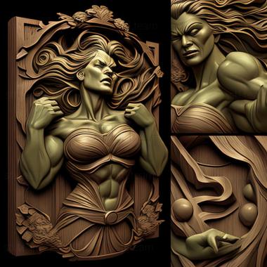 3D модель St Жінка Халк Всесвіту Marvel (STL)